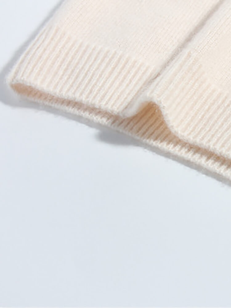 Soft Cream Strawberry Embroidery Cashmere Sweater for Girls